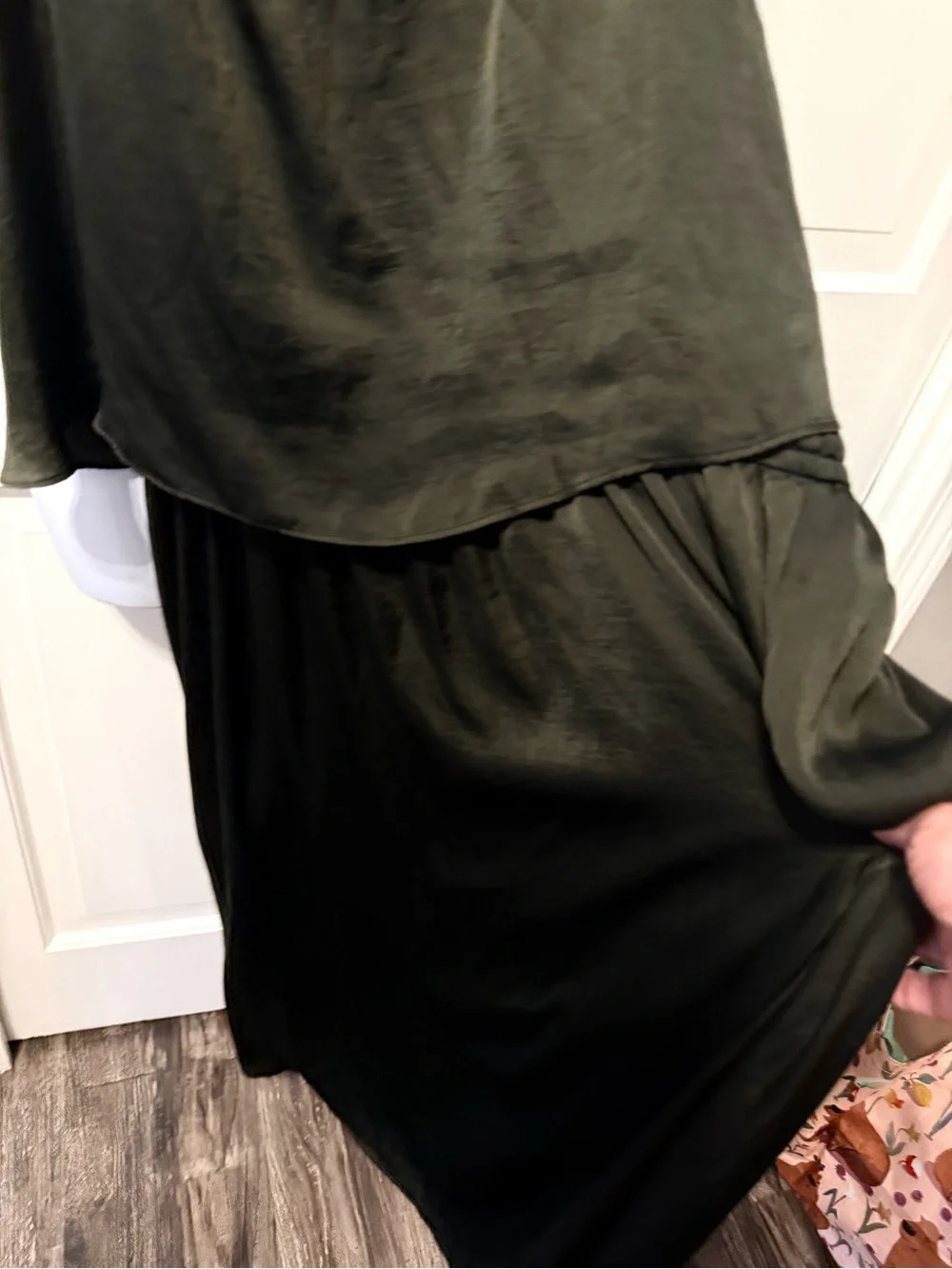 City Chic Dark Olive Midi Dress with Side Slit hunter Green - Picture 9 of 9